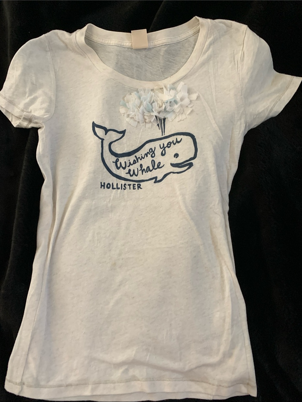 Hollister vintage distressed Whale and Floral Accents